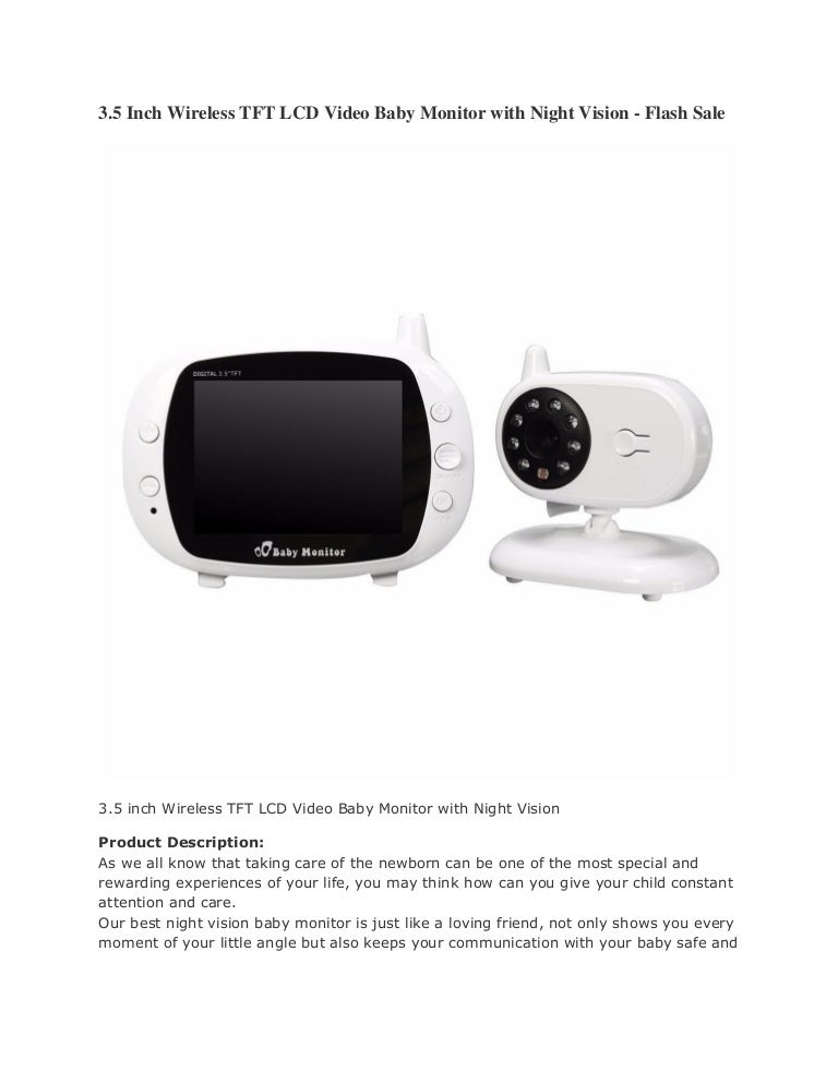 wireless digital video baby monitor 3.5 inch tft