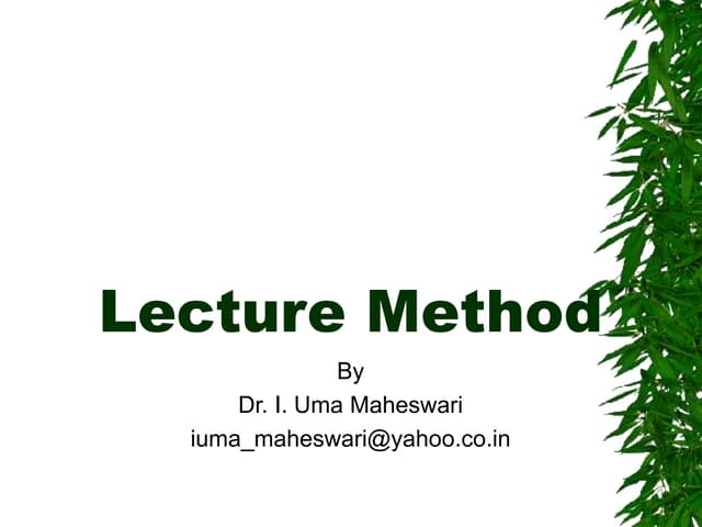 Lecture cum demonstration Method | PPTX