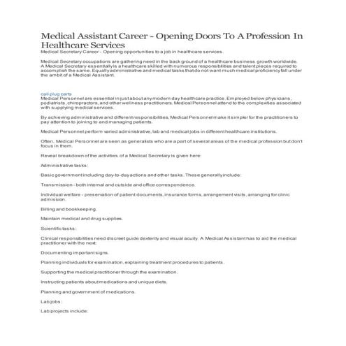 Medical Assistant Powerpoint | PPT
