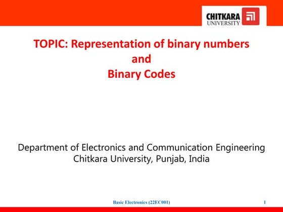 12.Representation of signed binary numbers.  Binary codes - BCD code, Gray co...