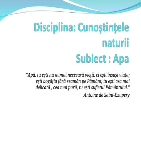 apa in natura circuit si importanta sa ppt