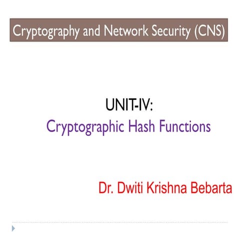 Secure Hash Algorithm (SHA-512) | PPTX