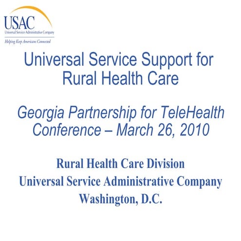 Rural Health Care Program: Program Overview | PDF