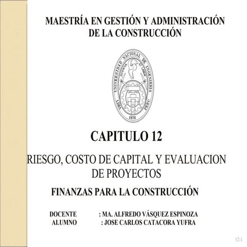 12 Capitulo 12   Riesgo, Costo De Capital Y Eva De Proy Version 1