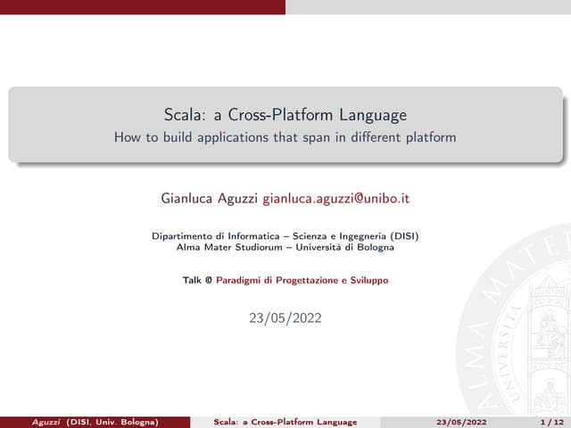 Scala: a Cross-Platform Language