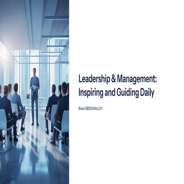 Leadership & Management:  Inspiring and Guiding Daily - DI - Pro 12
