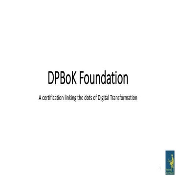 DPBoK Foundation Certification Introduction