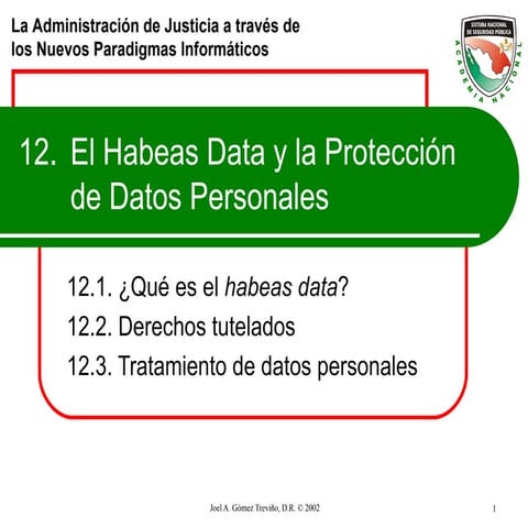 El Habeas Data y la Protección de Datos Personales