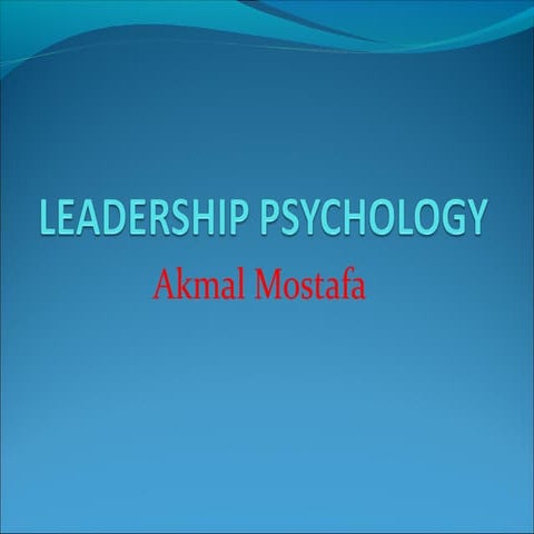 12  leadership psychology