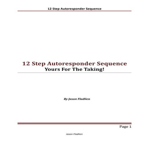 A 12 Step Autoresponder Sequence