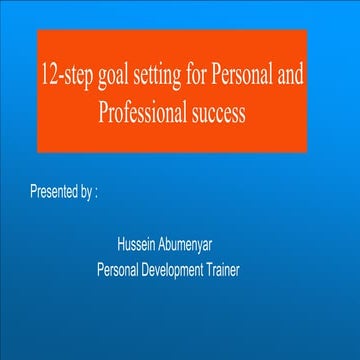 Goals Setting for Personal and Professional Success