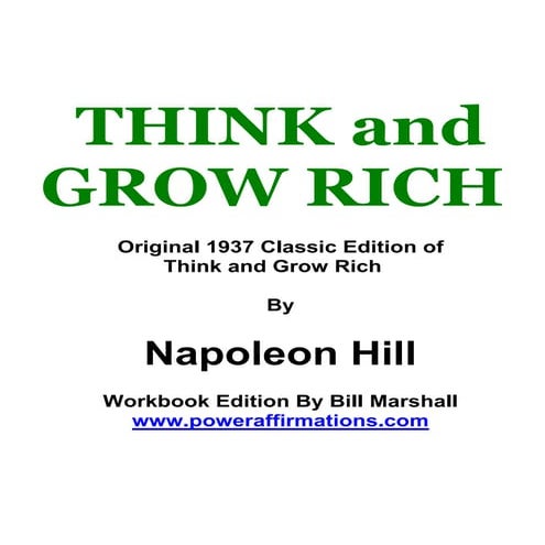 Think and Grow Rich Workbook-Chapter 12 - The Subconscious Mind