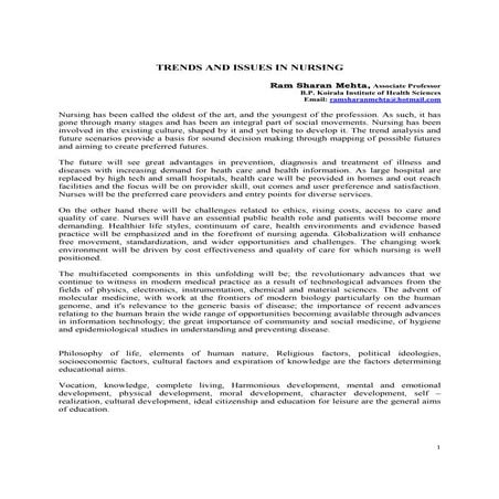 12. trends and issues in nursing