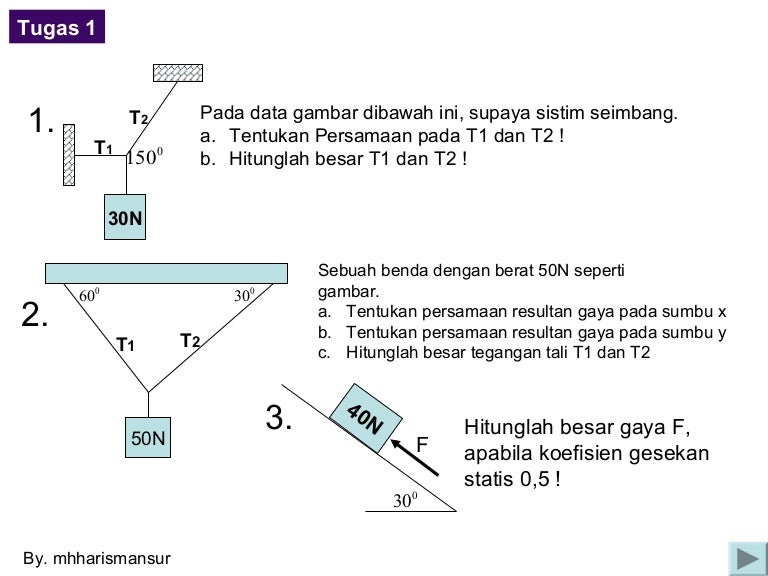 Penentuan Tegangan Tali Dan Percepatan