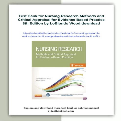 Test Bank for Nursing Research Methods and Critical Appraisal for ...