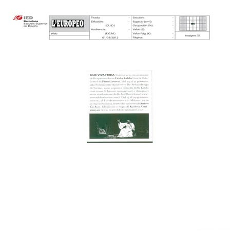 Clipping L'Europeo 01/01/12 @ IED Barcelona