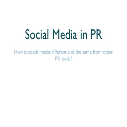 PR Training with Social Media 