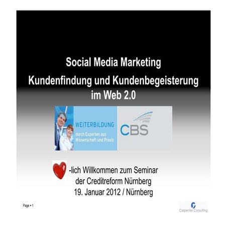 Social Media Marketing - CBS Seminar Nürnberg vom 19.01.2011