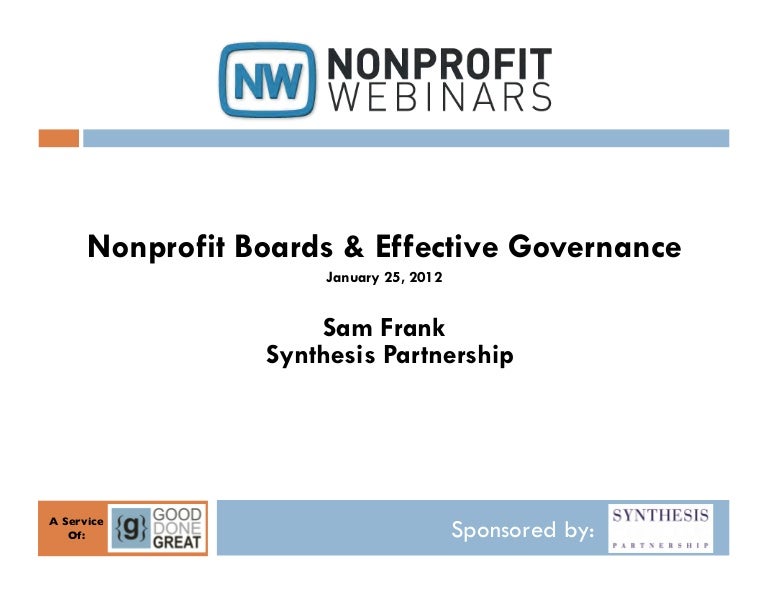 Nonprofit Boards and Effective Governance