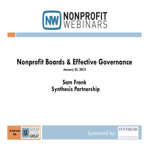 Nonprofit Boards and Effective Governance