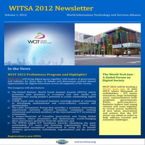 WITSA - First Newsletter - 2012