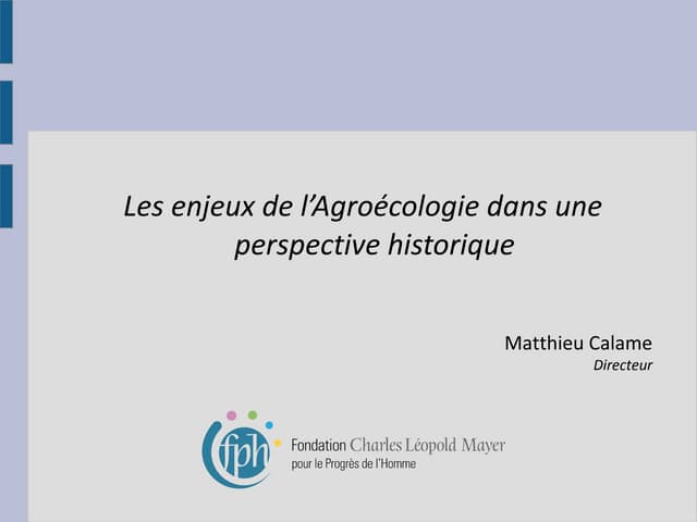 Les enjeux de l’Agroécologie dans u...