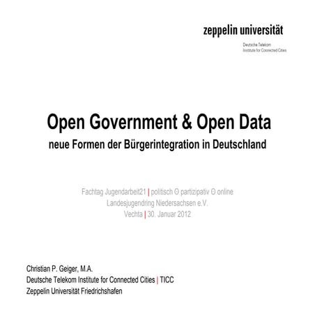 Open Data & Open Government - Information als Basis für Beteiligung