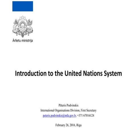 Introduction to the United Nations System