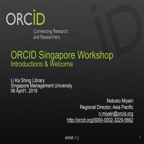 Introduction and ORCID overview (N. Miyairi)