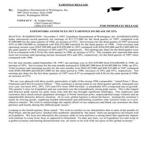 Expeditors International of Washington, 3rd97qer