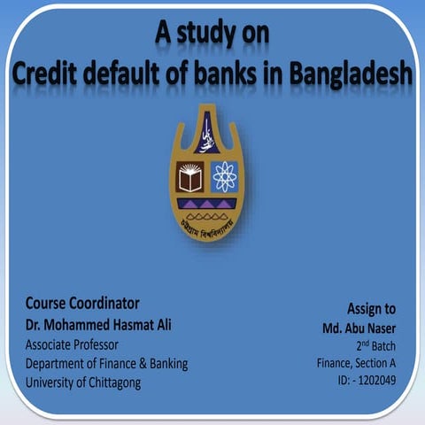 Credit default of banks in Bangladesh