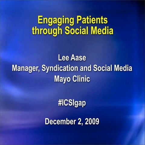 Engaging Patients Through Social Media