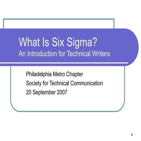 What Is Six Sigma? An Introduction for Technical Writers
