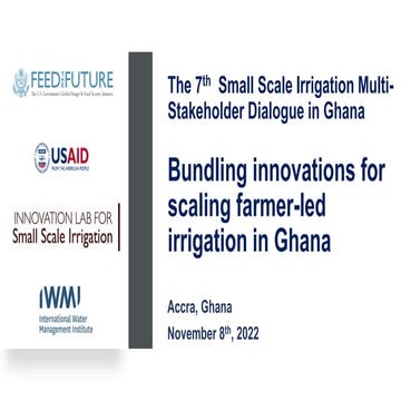 A compilation of presentations made at the 7th Small Scale Irrigation Multi-S...