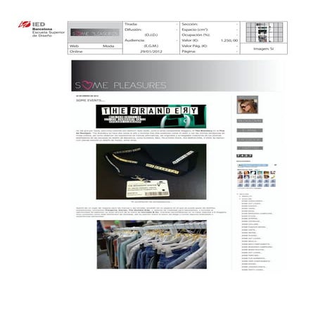 Clipping Somepleasures.com 29/01/12 @ IED Barcelona