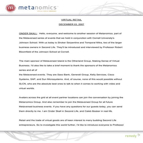120307 Virtual Retail Metanomics Transcript