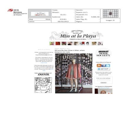 Clipping Missatlaplaya 09/03/12 @ IED Barcelona