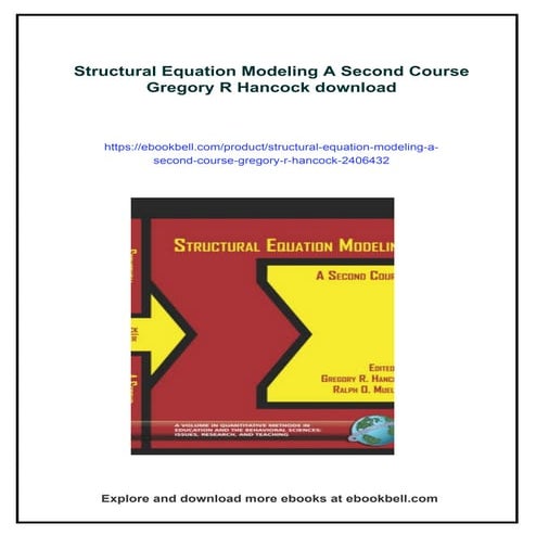 Structural Equation Modeling A Second Course Gregory R Hancock | PDF