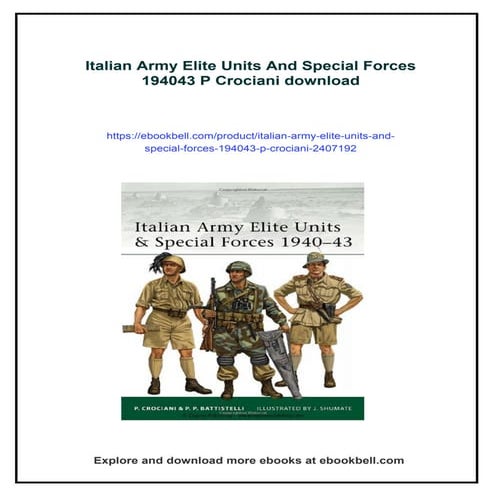 Italian Army Elite Units And Special Forces 194043 P Crociani | PDF