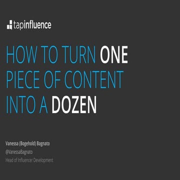 Webinar: How To Turn One Piece Of Content Into A Dozen