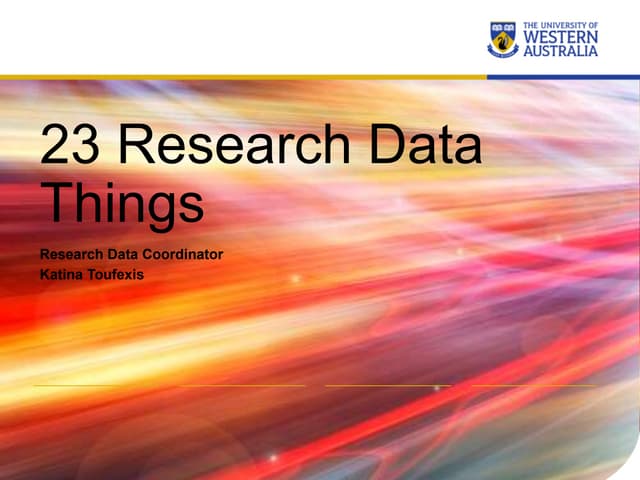 20160414 23 Research Data Things
