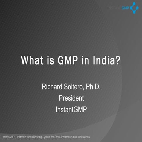 What is GMP in India?