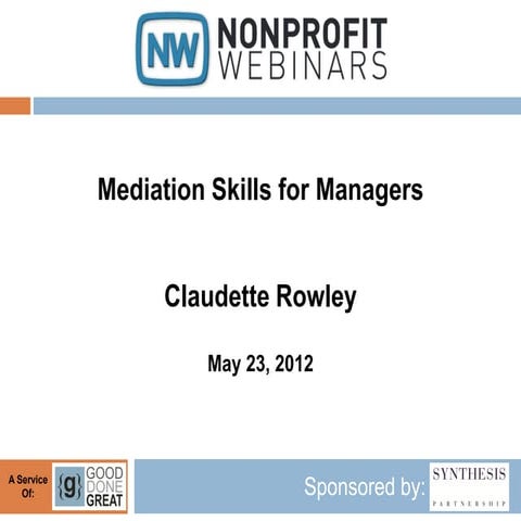Mediation Skills for Managers