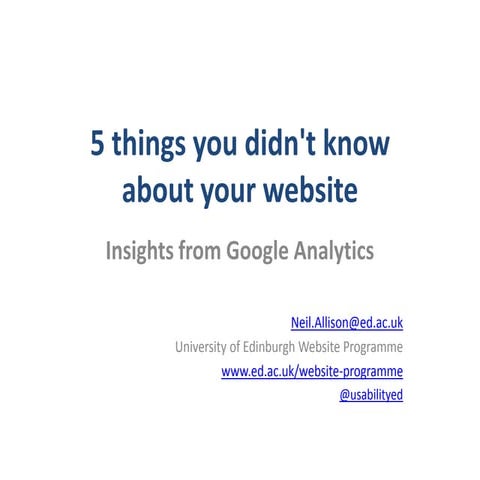 5 things you didn't know about your website