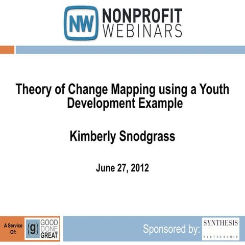 Theory of Change Mapping using a Youth Development Example