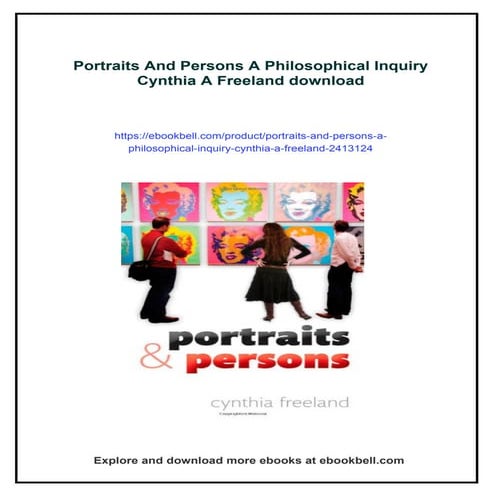 Portraits And Persons A Philosophical Inquiry Cynthia A Freeland