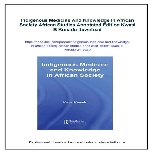 Indigenous Medicine And Knowledge In African Society African Studies ...