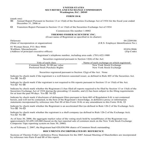 thermo fisher 12/30/0610K