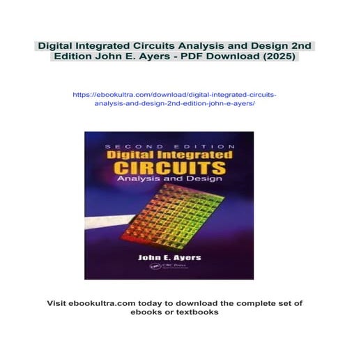 Digital Integrated Circuits Analysis and Design 2nd Edition John E ...