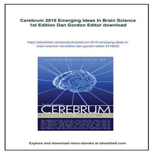 Cerebrum 2010 Emerging Ideas In Brain Science 1st Edition Dan Gordon Editor